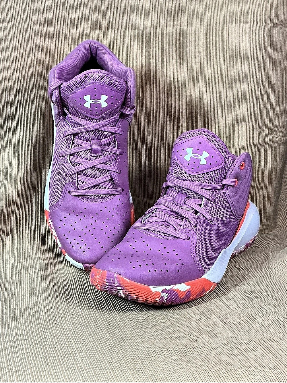 Under Armour Jet Mid Basketball Shoes Purple & Red